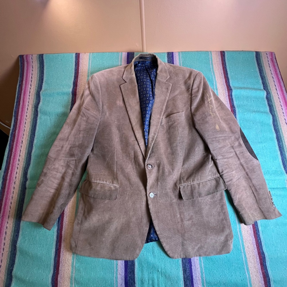 Lauren Ralph Lauren Blazer Mens 41R Tan Corduroy Elbow Patches Sport Coat